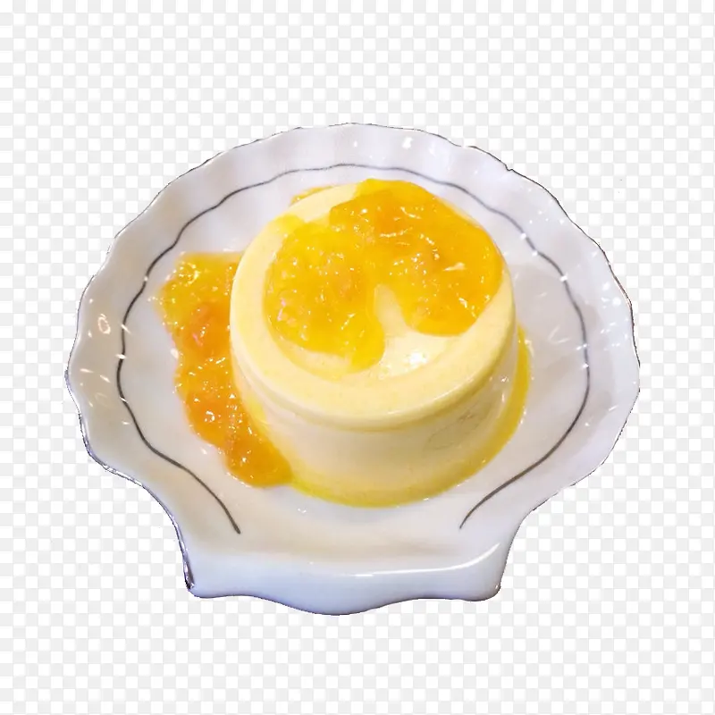 一份牛奶水果布丁