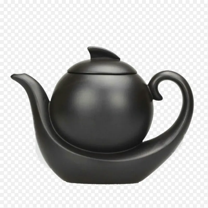 黑色茶壶侧面