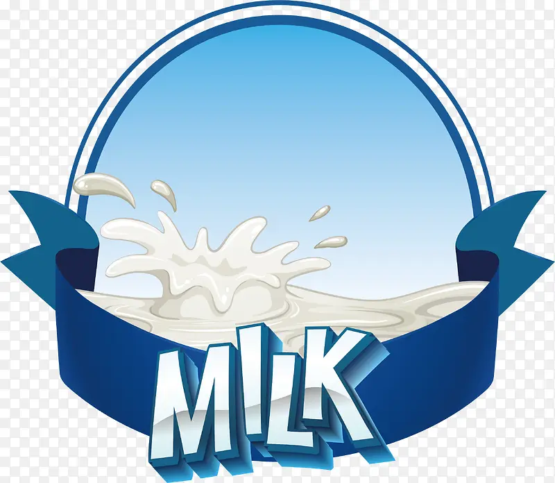 白色液体牛奶标签