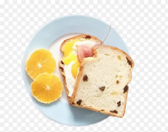 盘子中的面包片