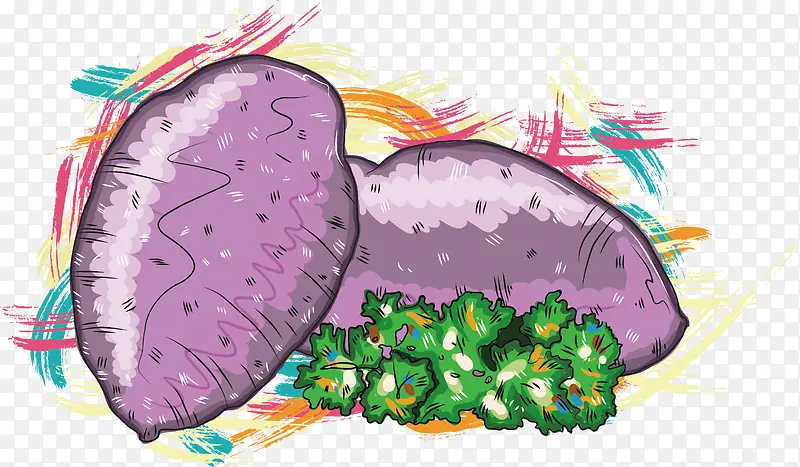 手绘紫薯矢量图