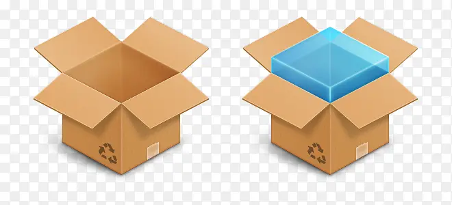 3D打开的纸箱子模型