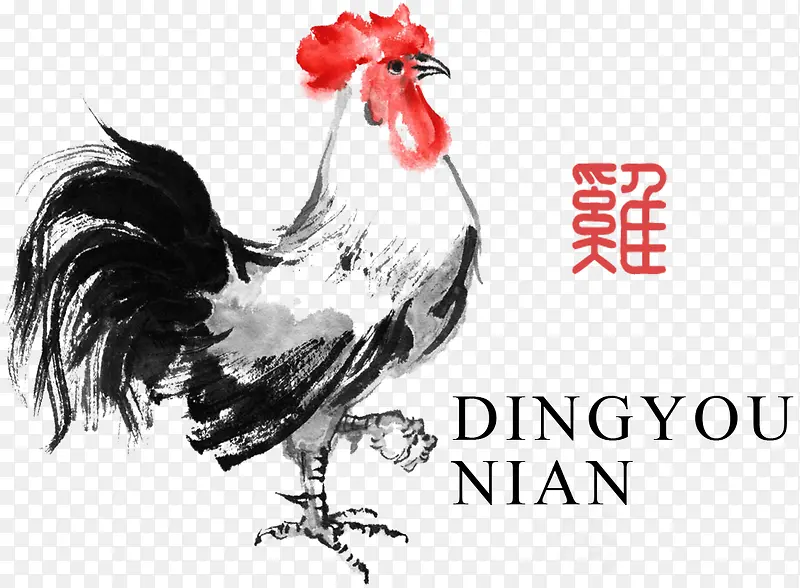 中国画鸡年