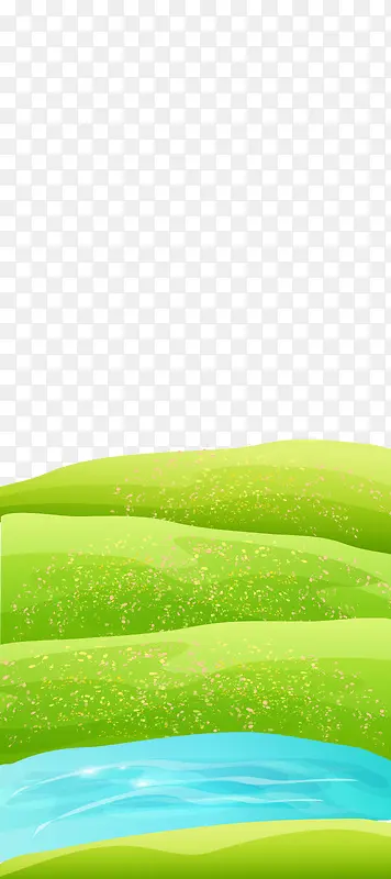绿色手绘花瓣草地装饰边框纹理