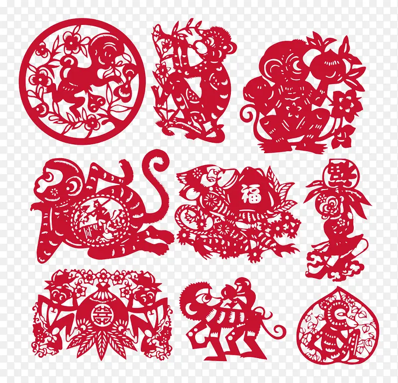 猴年剪纸卡通照片