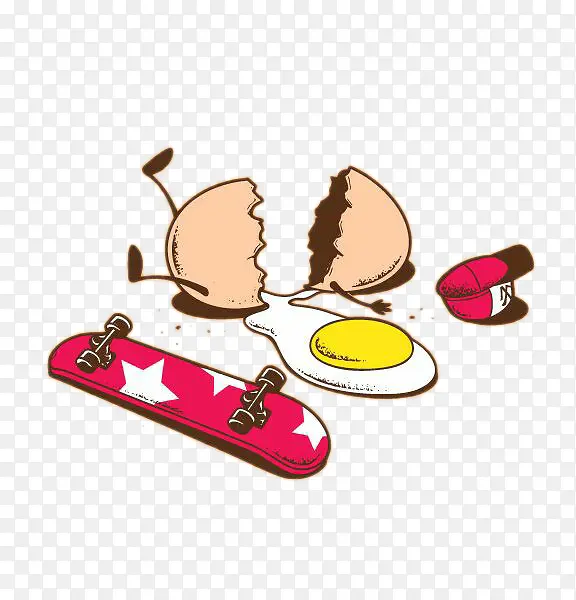 玩滑板的摔烂的鸡蛋人