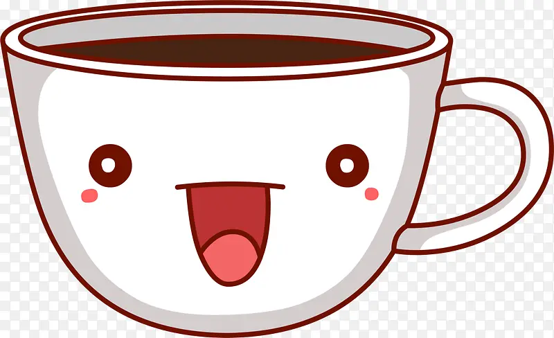 白色立体开心杯子