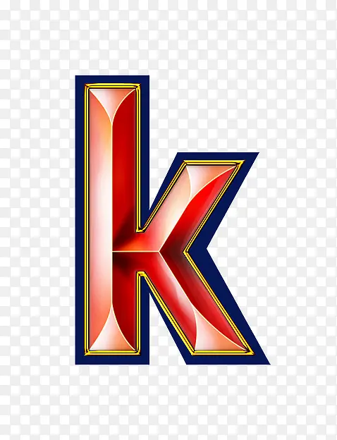 红色立体字母k