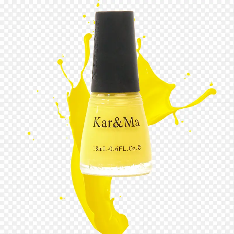 黄色鲜亮指甲油瓶