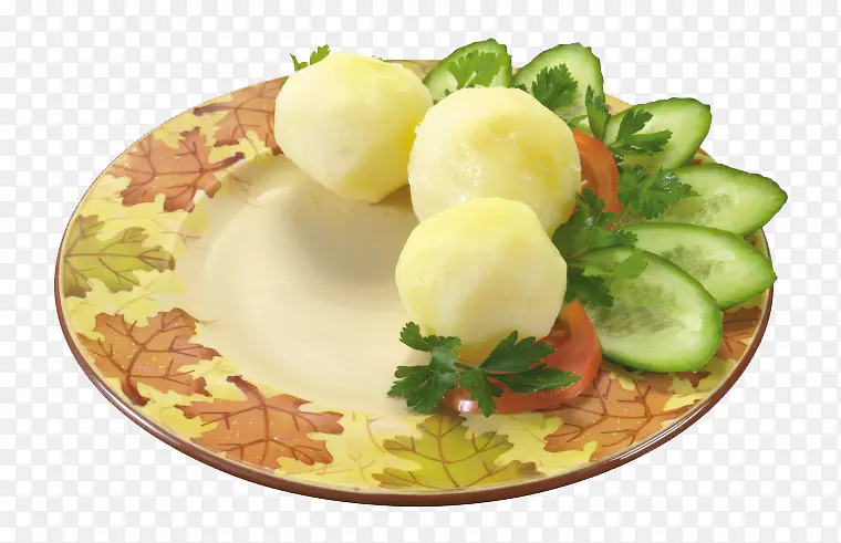 青菜土豆摆盘