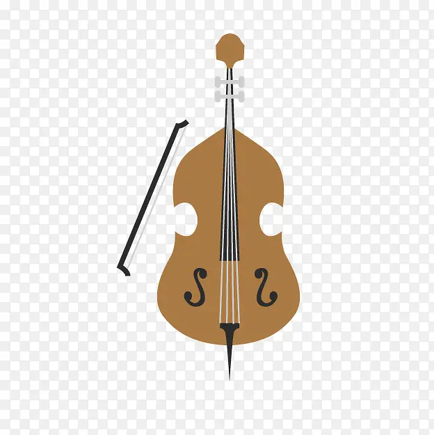 卡通棕色小提琴
