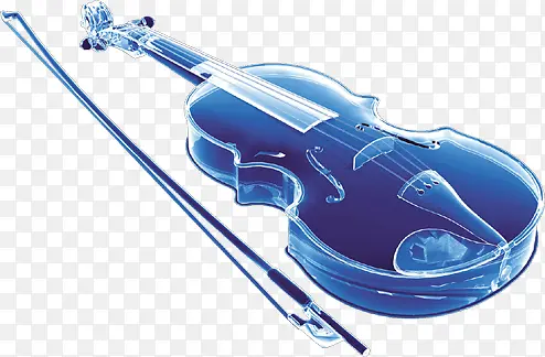 卡通蓝色小提琴图片