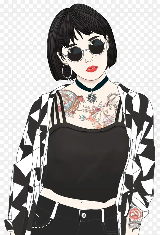 戴墨镜的女孩