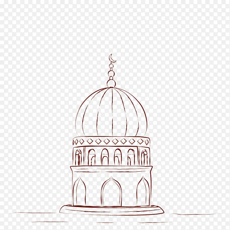 伊斯兰手绘矢量城堡
