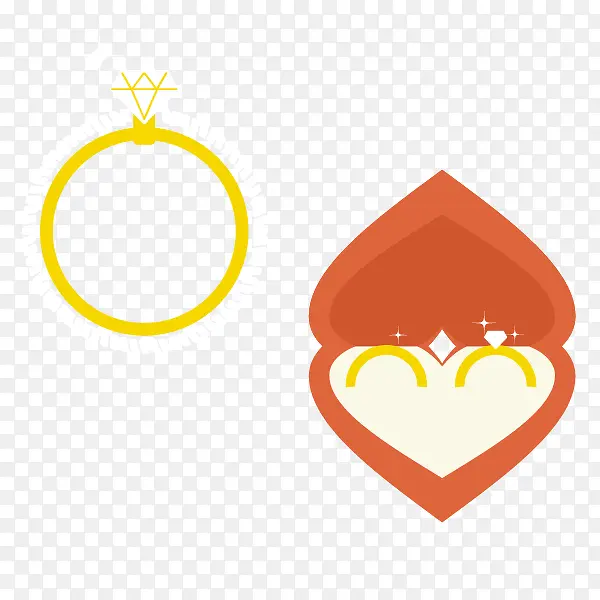 矢量婚礼浪漫图案钻石戒指