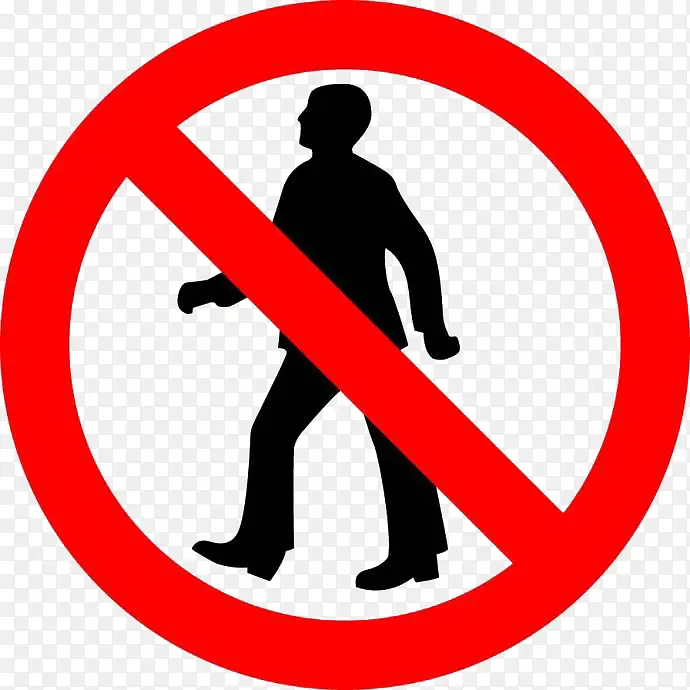 禁止路人行走安全防范标志