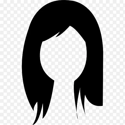 黑发女人的长头发图标