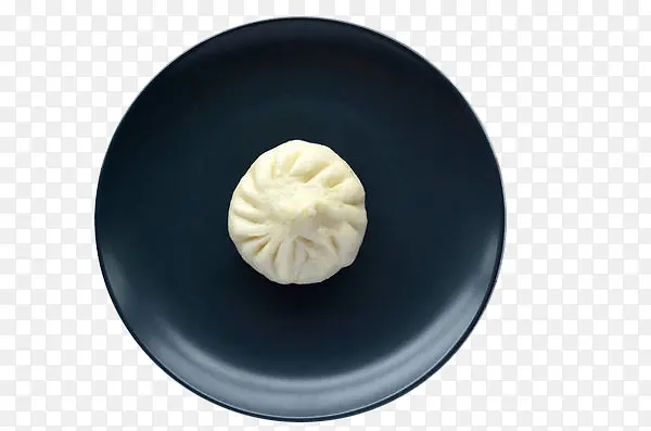 黑瓷碟里的包子