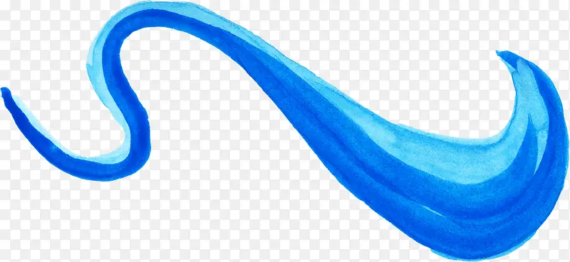 蓝色手绘的曲线素材