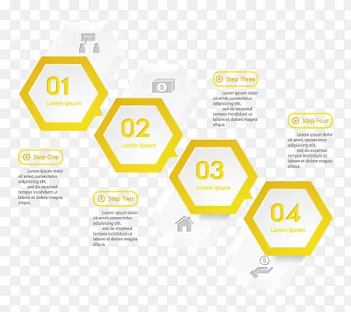 黄色蜂窝形科技PPT图表