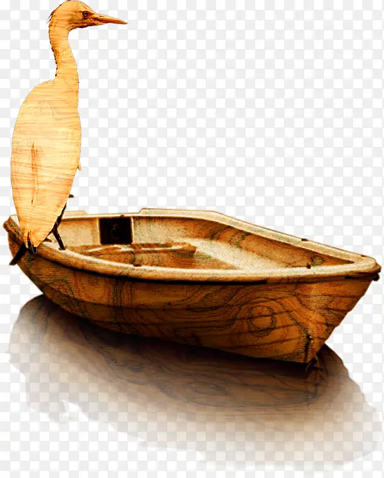 个性古典创意小船水鸟