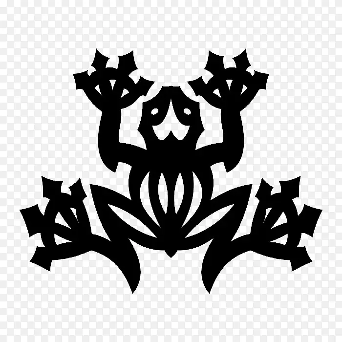 黑白轮廓动物图案