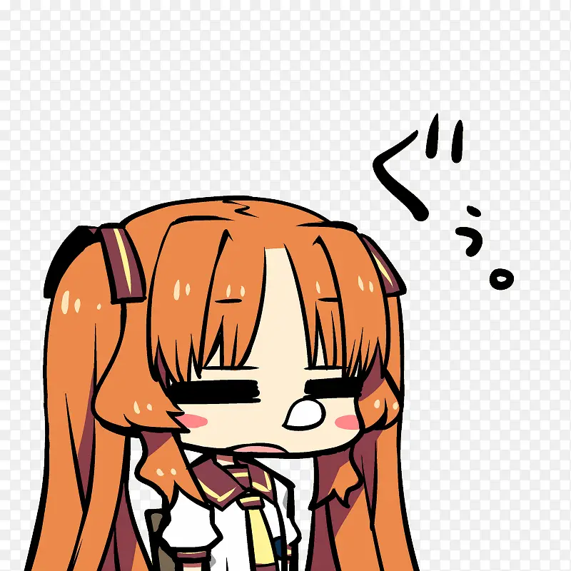 卡通流鼻涕泡的小女孩