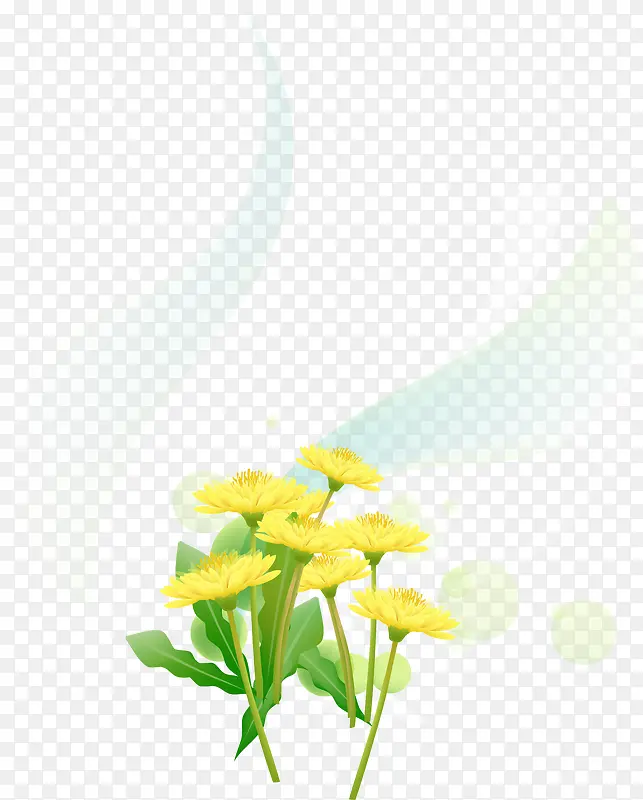 黄色野菊花矢量花纹装饰素材
