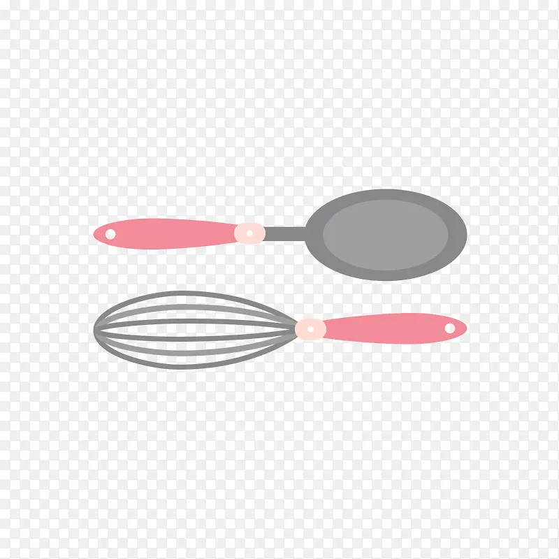 粉灰色的勺子和搅拌器