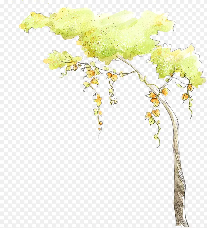 清新手绘小树