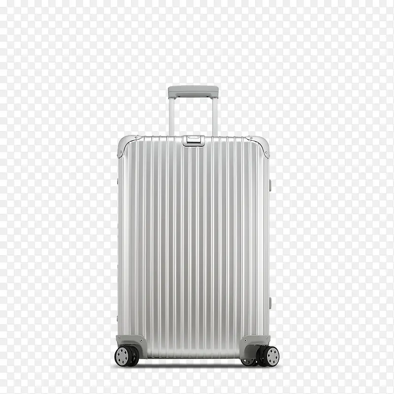 银色质感拉杆行李箱