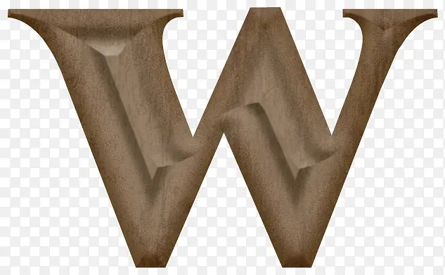 木质雕刻衬线体字母w