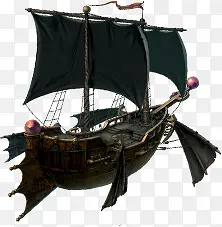 帆船剪影海盗船