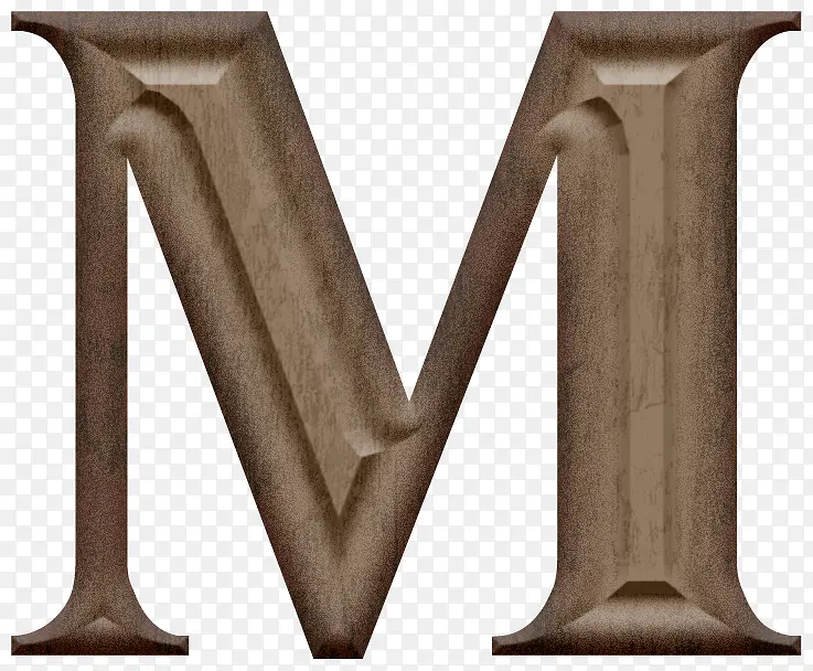 木质雕刻字母M