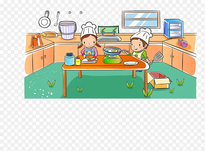 做饭的小孩