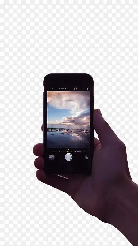 手机镜头里的海面