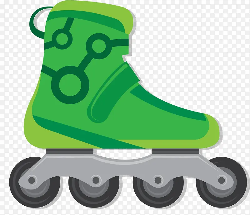 浅绿色单排竞技轮滑鞋