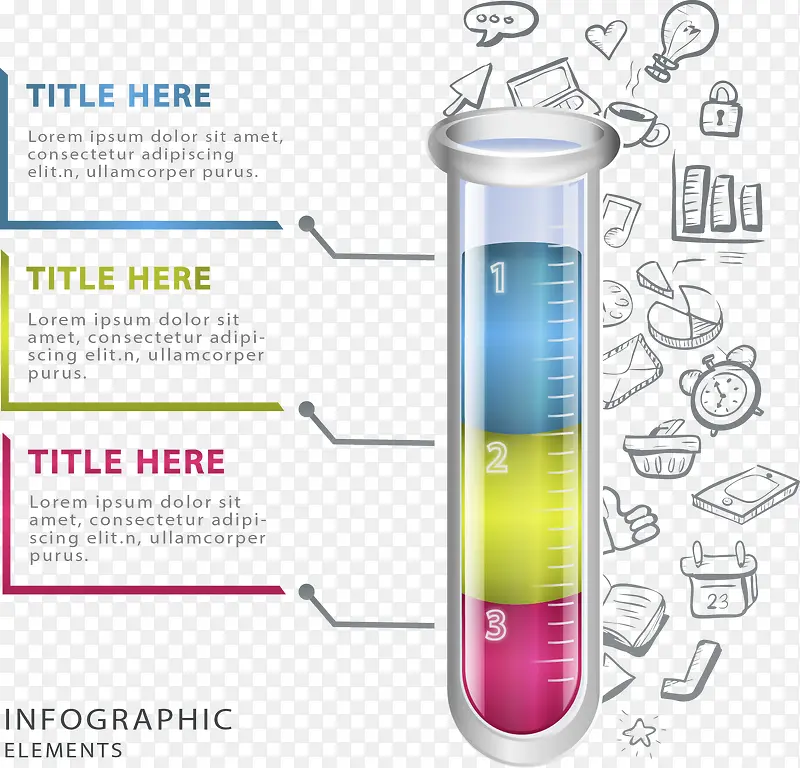 矢量手绘试管标签