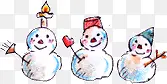 创意手绘水彩圣诞节元素雪人