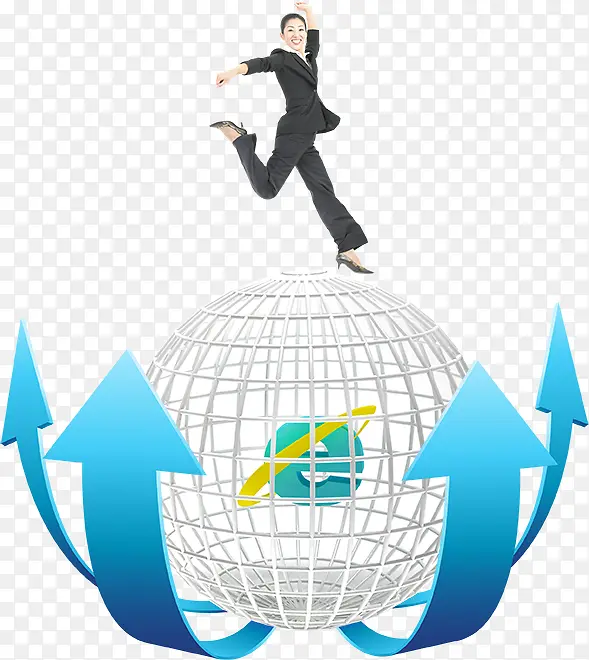 奔跑的商务人物