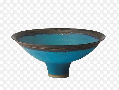 蓝色复古陶碗
