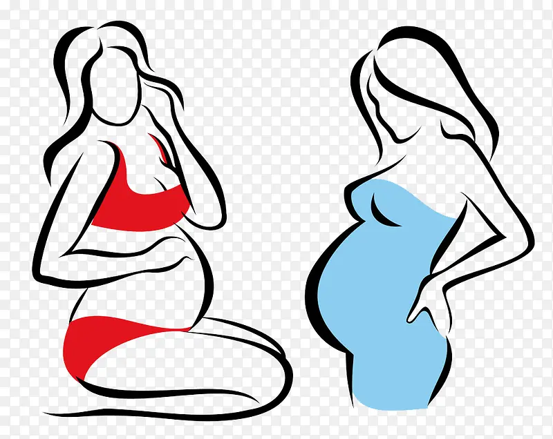 两个孕妇图案