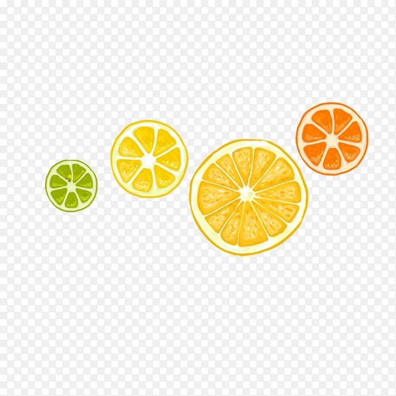 橙子清新手绘水彩色彩水果