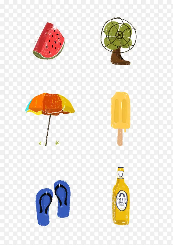 清新手绘夏日消暑