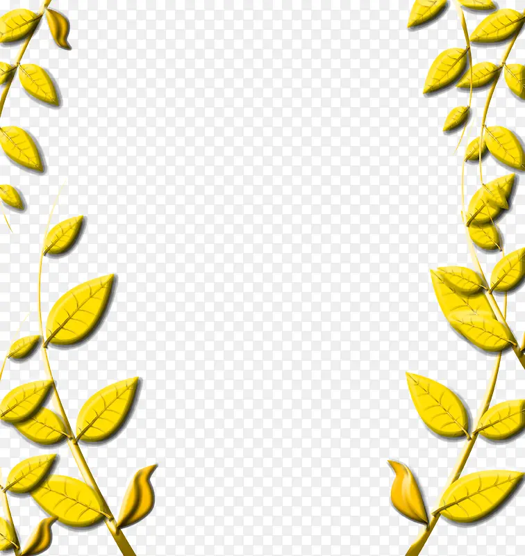 金色叶子边框装饰