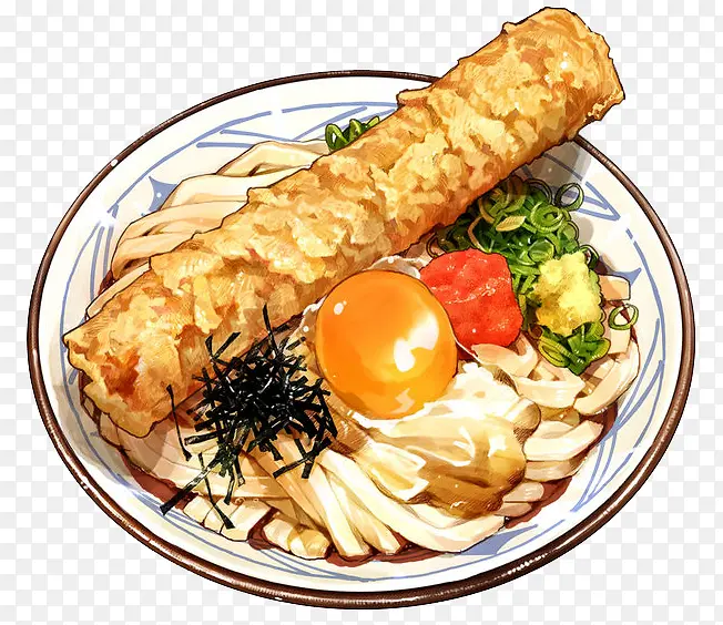 手绘水彩美味食物