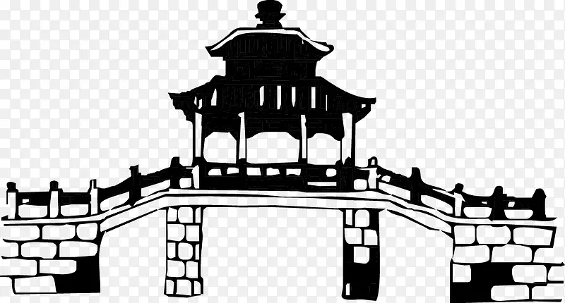 中国传统建筑拱桥矢量素材