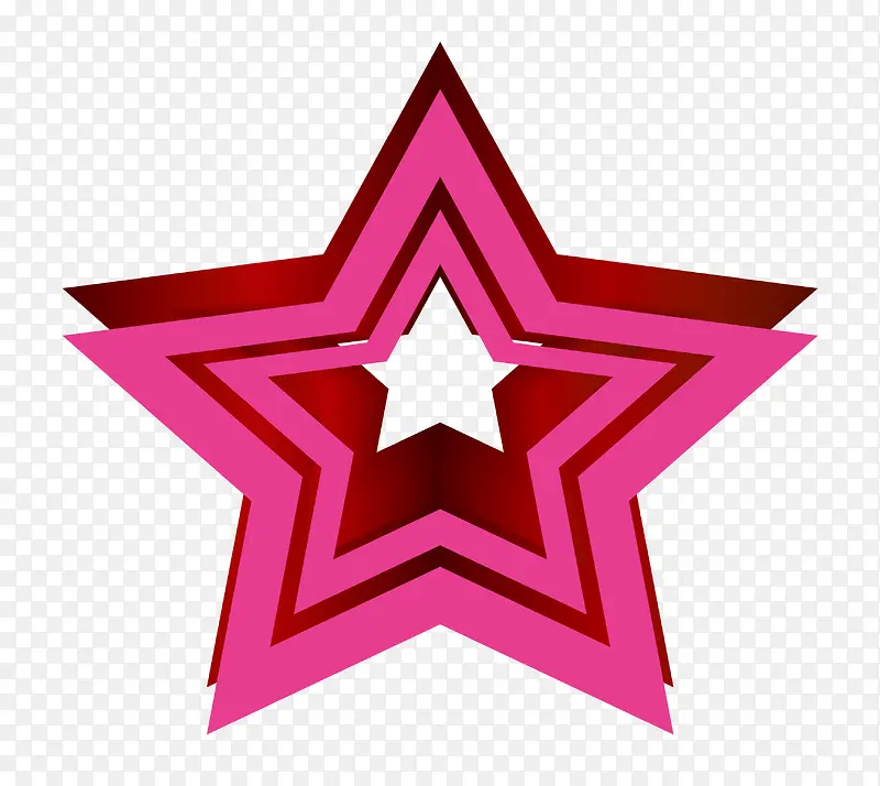 双粉红五角星