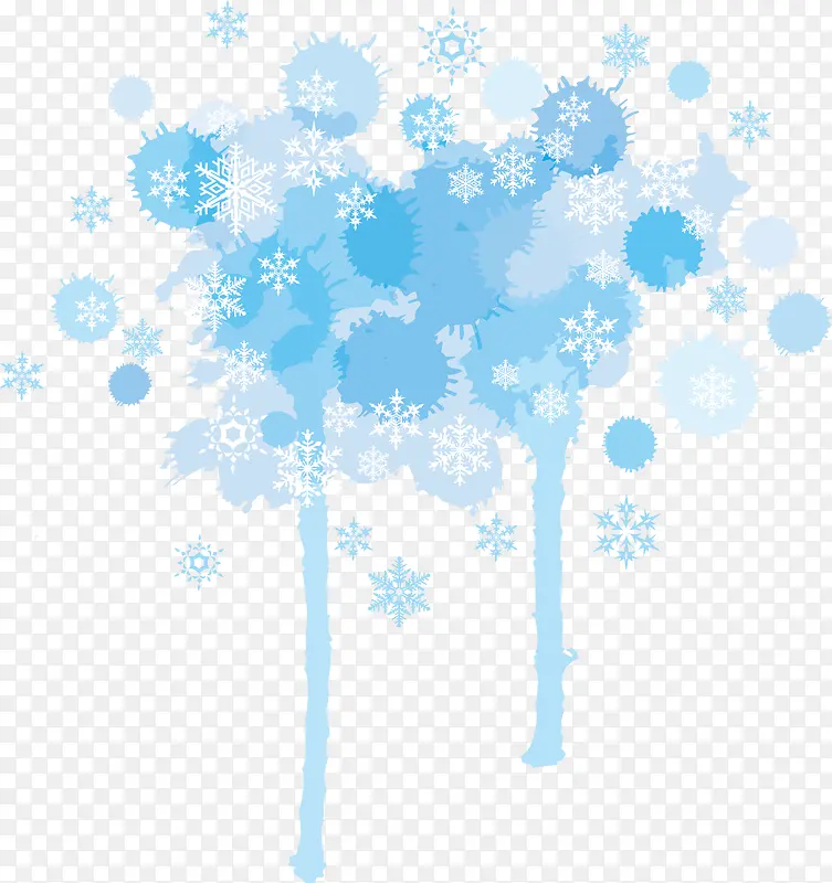 冬日蓝色雪花液体