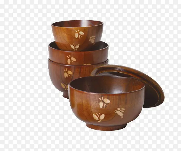 花纹木碗